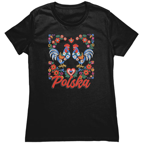 Polska Rooster Folk Art Women's Tshirt