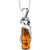 Baltic Amber Cylindrical Pendant Necklace Sterling Silver Cognac