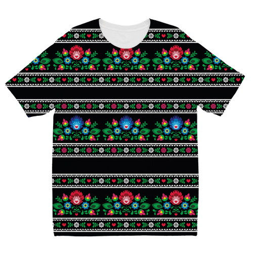 Black Floral Sweater 1 ﻿Sublimation Kids T-Shirt