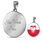 Polish Flag With Circle Pendant Necklace - My Polish Heritage