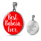 Best Babcia Ever With Red Circle Pendant Necklace - My Polish Heritage