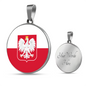 Polish Flag With Circle Pendant Necklace - My Polish Heritage