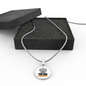 Polish Princess With White Circle Pendant Necklace