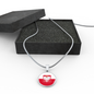 Polish Flag With Circle Pendant Necklace - My Polish Heritage