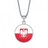 Polish Flag With Circle Pendant Necklace - My Polish Heritage
