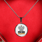 Polish Princess With White Circle Pendant Necklace