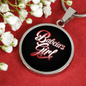 Babcia's Girl With Black Circle Pendant Necklace - My Polish Heritage
