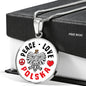 Peace Love Polska With Circle Charm Bangle