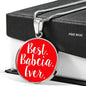 Best Babcia Ever With Red Circle Charm Bangle