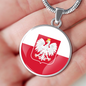 Polish Flag With Circle Pendant Necklace - My Polish Heritage