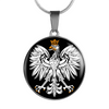 Polish Eagle With Black Circle Pendant Necklace - My Polish Heritage