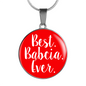 Best Babcia Ever With Red Circle Pendant Necklace - My Polish Heritage