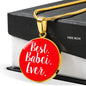 Best Babci Ever With Red Circle Pendant Necklace