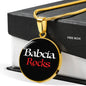 Babcia Rocks With Black Circle Charm Bangle