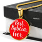 Best Babcia Ever With Red Circle Charm Bangle