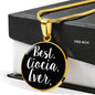 Best Ciocia Ever With Black Circle Charm Bangle