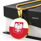 Polish Flag With Circle Pendant Necklace