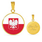 Polish Flag With Circle Pendant Necklace