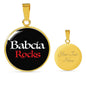 Babcia Rocks With Black Circle Charm Bangle