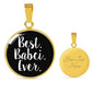 Best Babci Ever With Black Circle Charm Bangle
