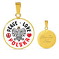 Peace Love Polska With Circle Charm Bangle