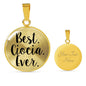 Gold Best Ciocia Ever with Circle Charm Bangle