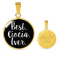 Best Ciocia Ever With Black Circle Charm Bangle