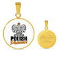 Polish Princess With White Circle Pendant Necklace