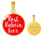 Best Babcia Ever With Red Circle Charm Bangle