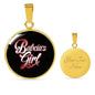 Babcia's Girl With Black Circle Pendant Necklace