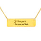 I love you to the moon and back Engraved Necklace