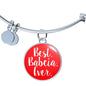 Best Babcia Ever With Red Circle Charm Bangle - My Polish Heritage