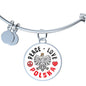 Peace Love Polska With Circle Charm Bangle - My Polish Heritage