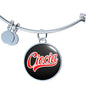Ciocia With Black Circle Charm Bangle - My Polish Heritage
