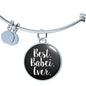 Best Babci Ever With Black Circle Charm Bangle - My Polish Heritage