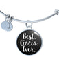 Best Ciocia Ever With Black Circle Charm Bangle - My Polish Heritage