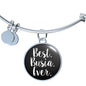 Best Busia Ever With Black Circle Charm Bangle - My Polish Heritage
