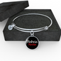Babcia Rocks With Black Circle Charm Bangle - My Polish Heritage