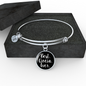 Best Ciocia Ever With Black Circle Charm Bangle - My Polish Heritage
