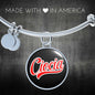 Ciocia With Black Circle Charm Bangle - My Polish Heritage