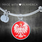 Polish Eagle With Red Circle Charm Bangle - My Polish Heritage