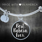 Best Babcia Ever With Black Circle Charm Bangle - My Polish Heritage