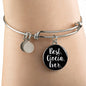Best Ciocia Ever With Black Circle Charm Bangle - My Polish Heritage