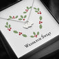 Wesołych Świąt Christmas Wreath Hand Stamped Heart Necklace Gift