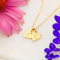 Wesołych Świąt Christmas Wreath Hand Stamped Heart Necklace Gift