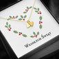 Wesołych Świąt Christmas Wreath Hand Stamped Heart Necklace Gift