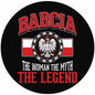 Babcia The Legend With Black Circle Pendant Necklace - My Polish Heritage