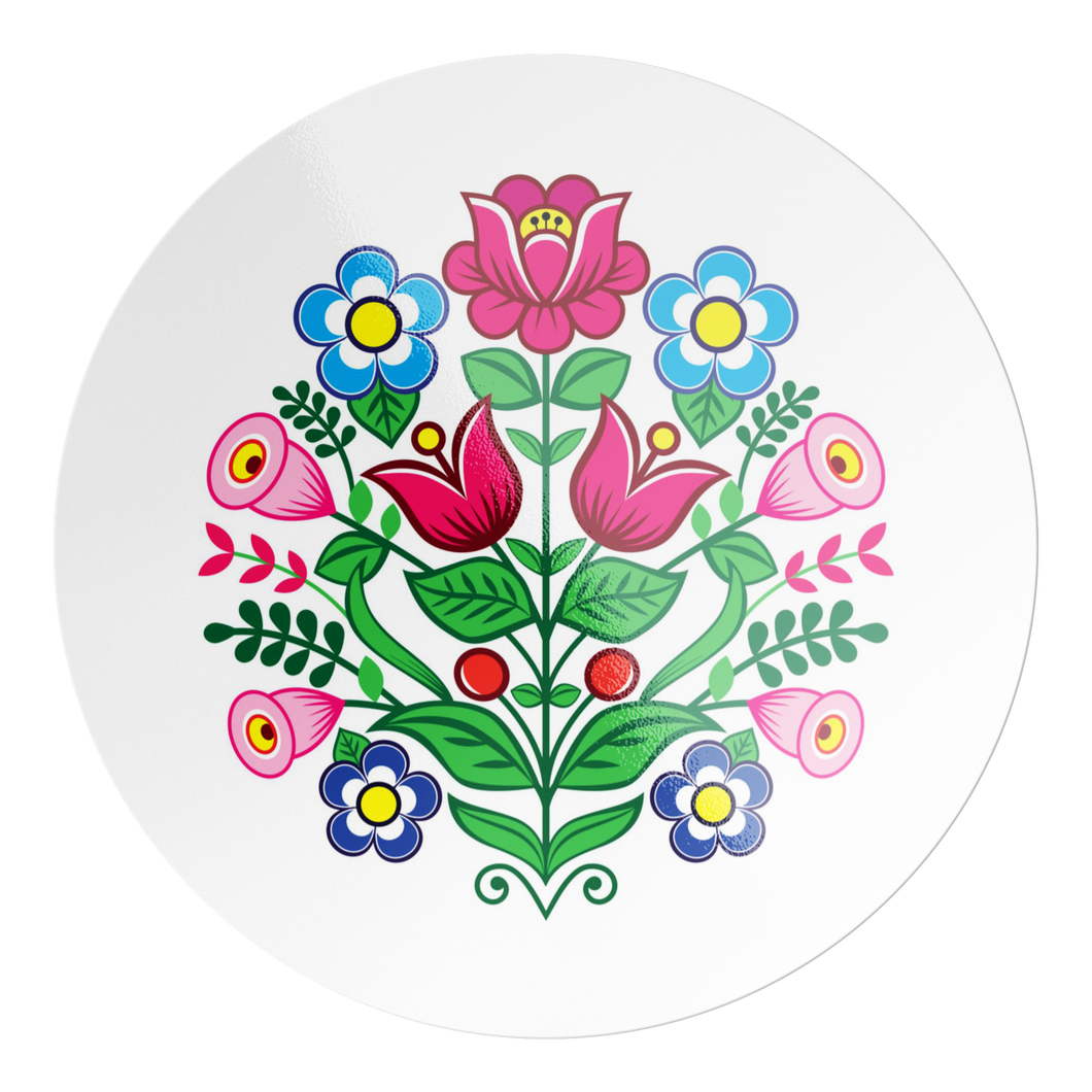 Polish Folk Art Floral Design Decal Sticker