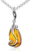 Amber Drop Swirl Necklace