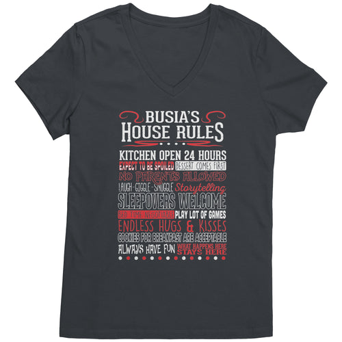 Busia's House Rules Shirt-  Womens V-Neck